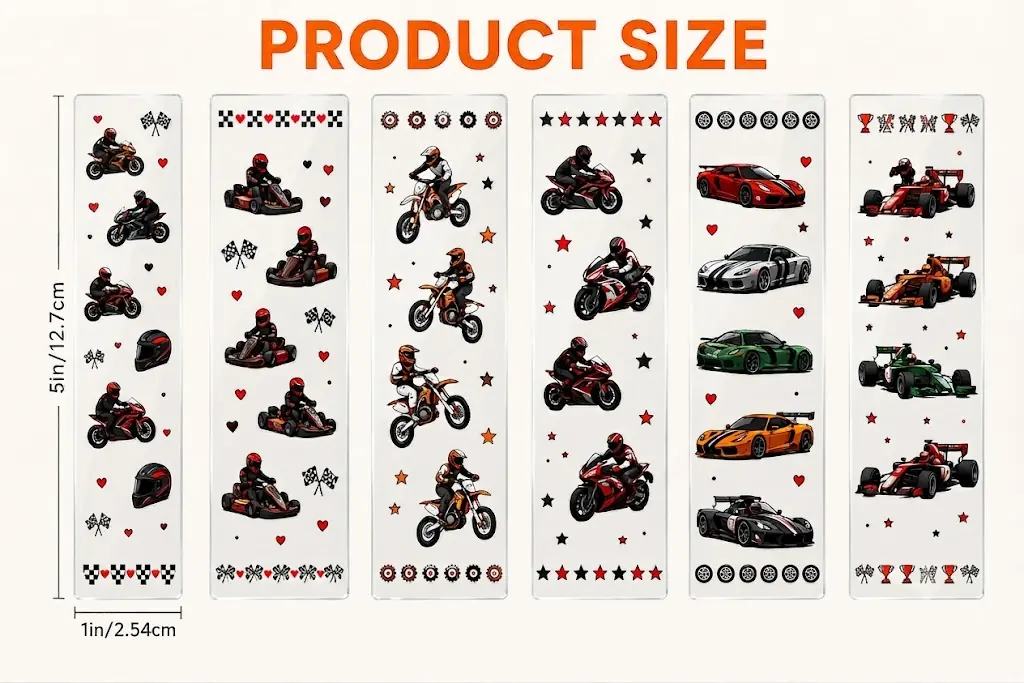 Anayat DIY Acrylic Bookmark & UV DTF Sticker Set of 5 – Racing & Motorsport - Image 2