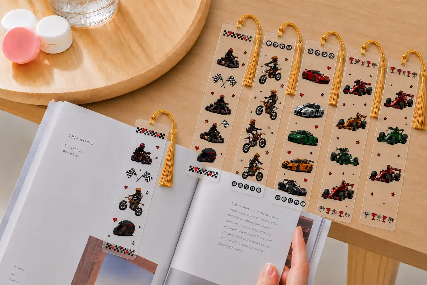 Anayat DIY Acrylic Bookmark & UV DTF Sticker Set of 5 – Racing & Motorsport - Image 3