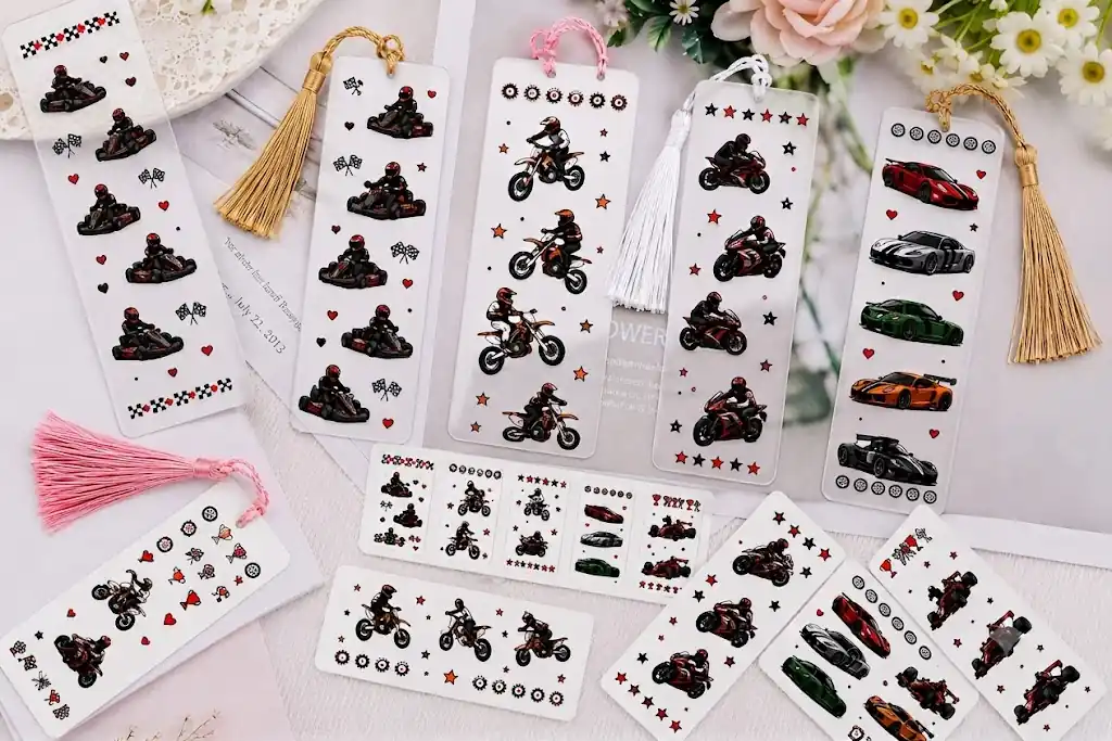 Anayat DIY Acrylic Bookmark & UV DTF Sticker Set of 5 – Racing & Motorsport - Image 7