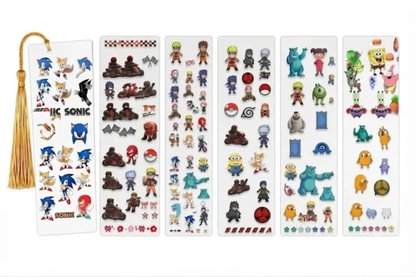 Anayat DIY Acrylic Bookmark & UV DTF Sticker Set of 5 – Cartoon Adventure & Fantasy