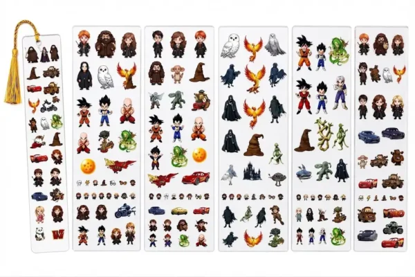 Anayat DIY Acrylic Bookmark & UV DTF Sticker Set of 5 – Vintage Fantasy Adventure