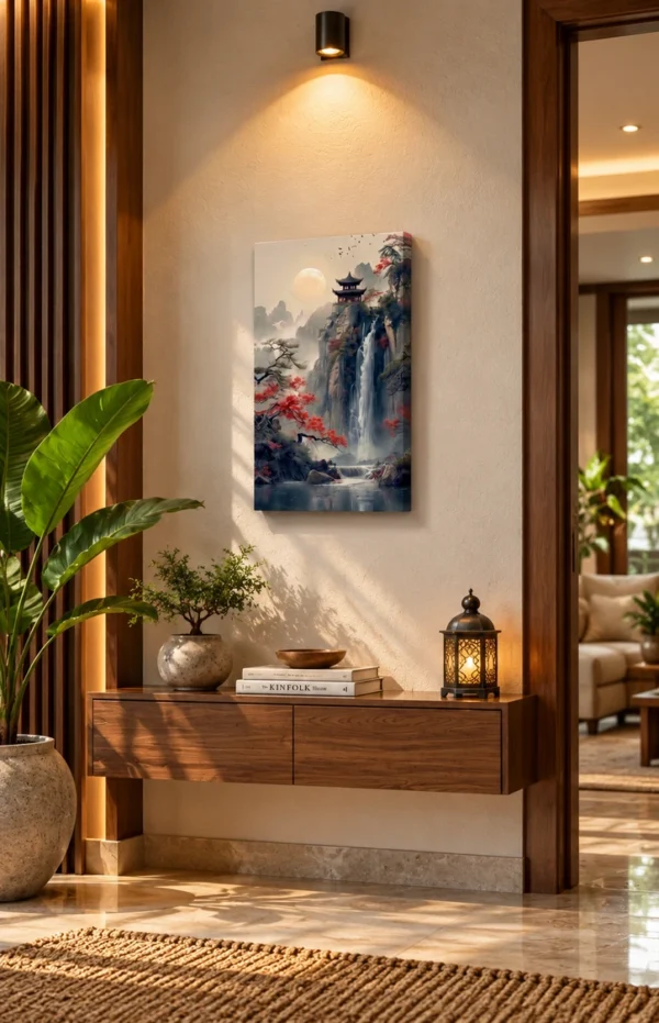 Anayat Wood Glass Finish Wall Art – Seven Horses Sunset Water