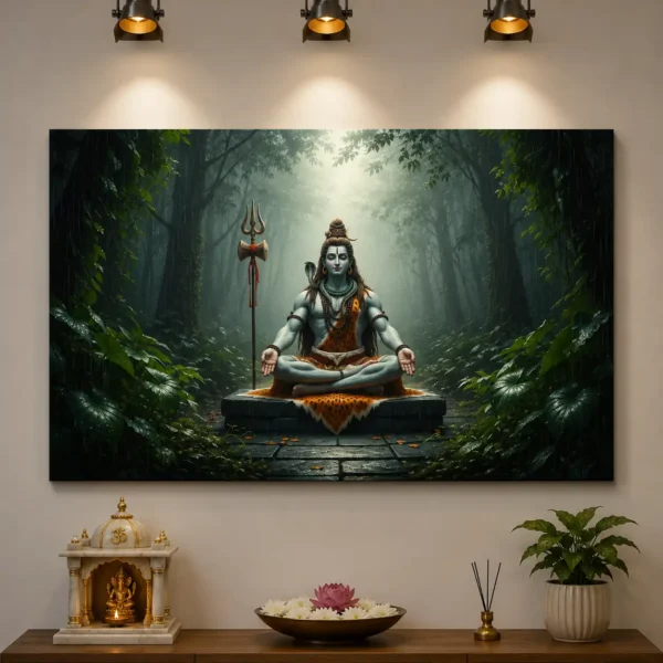 Anayat Lord Shiva Misty Rainforest Canvas