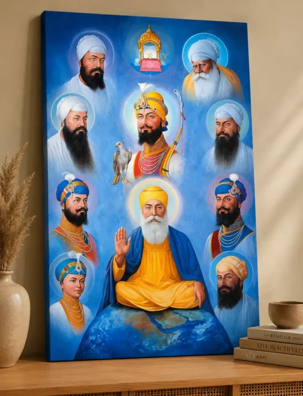 Anayat Sikh Gurus Khalsa Heritage Canvas