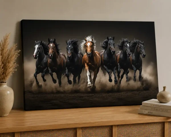 Anayat Running Horses Freedom Canvas