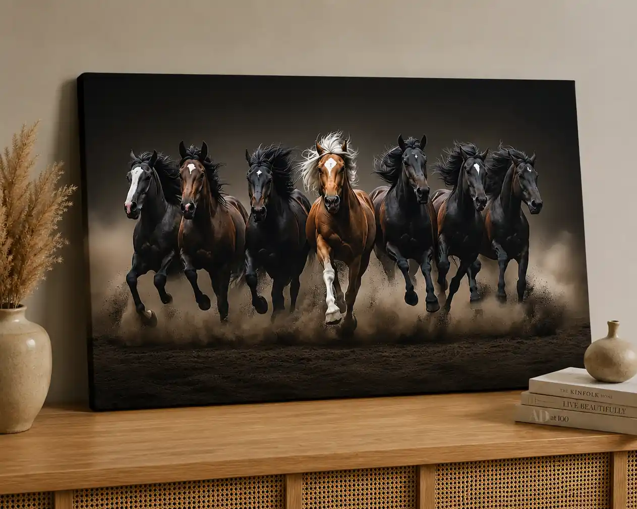 Anayat Running Horses Freedom Canvas