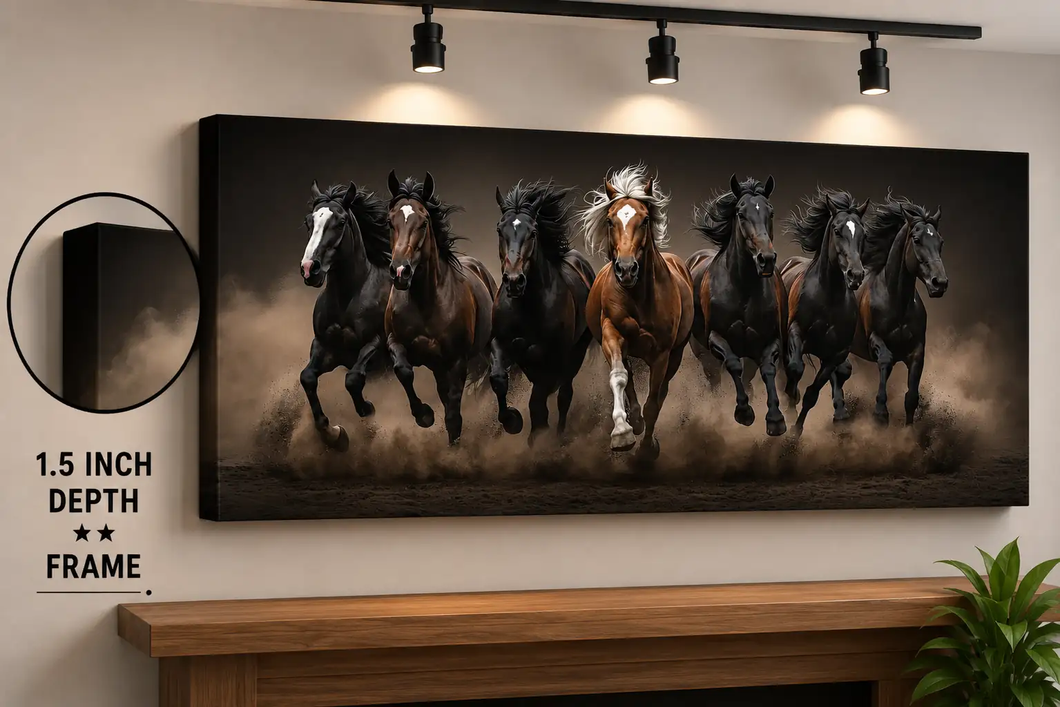 Anayat Running Horses Freedom Canvas - Image 2