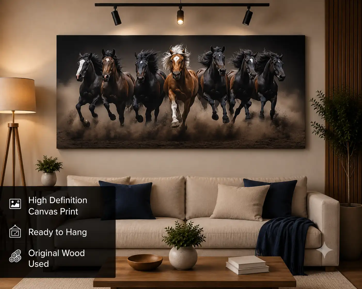 Anayat Running Horses Freedom Canvas - Image 3