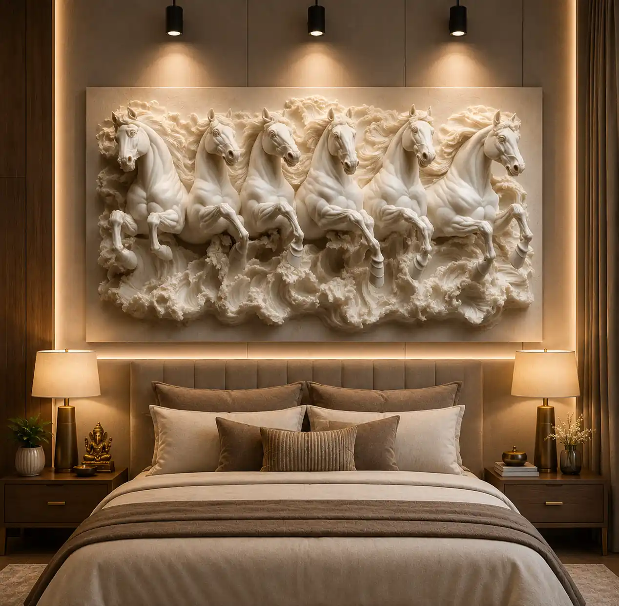 Anayat Seven White Horses Canvas - Image 6