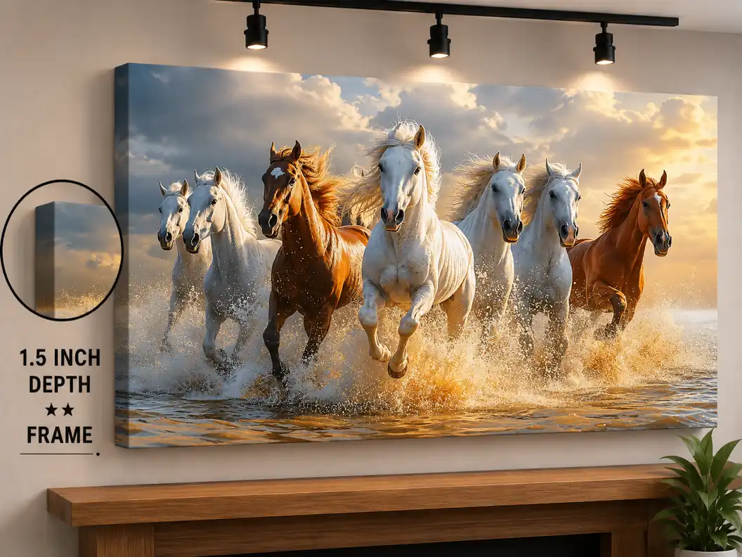 Anayat Running Horses Momentum Canvas - Image 2