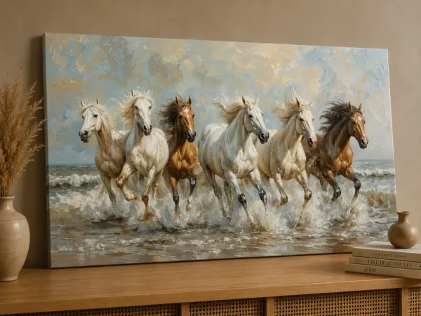 Anayat Horses by the Sea Canvas