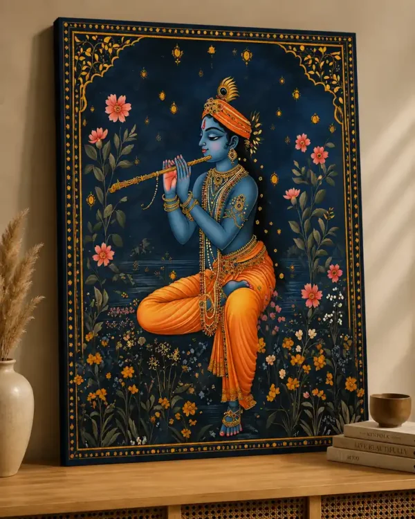 Anayat Lord Krishna Flute Canvas