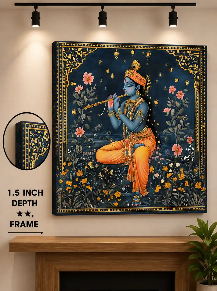 Anayat Lord Krishna Flute Canvas - Image 2