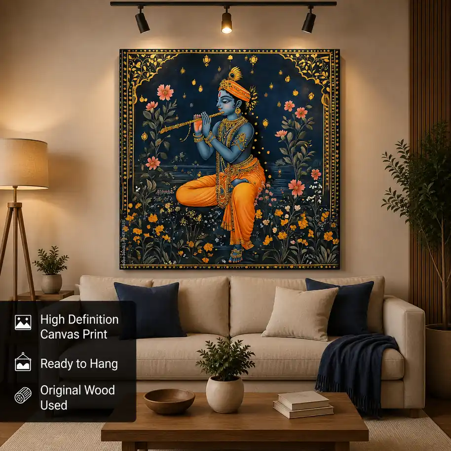 Anayat Lord Krishna Flute Canvas - Image 3