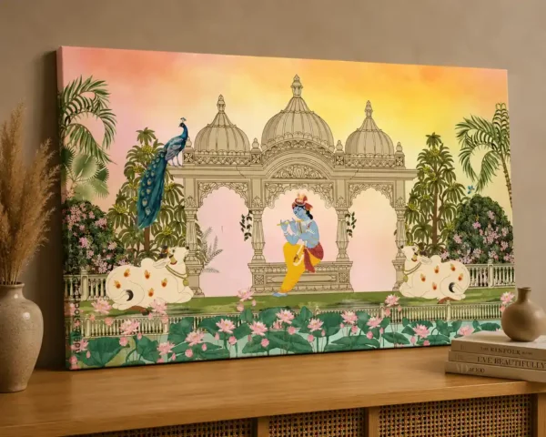 Anayat Krishna Divine Garden Canvas