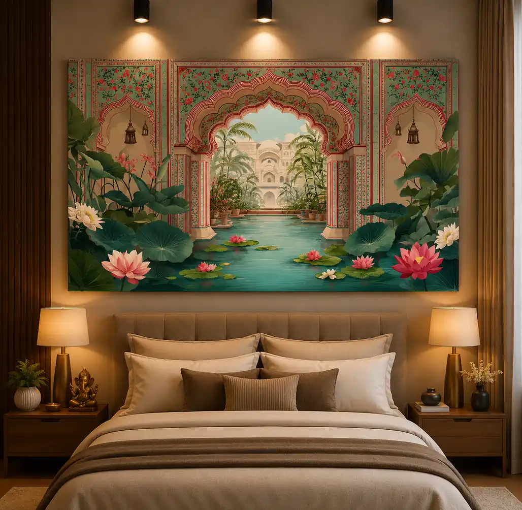 Anayat Lotus Garden Palace Canvas - Image 6