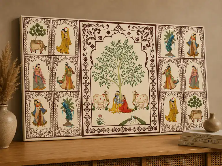 Anayat Radha Krishna Tree of Life Canvas