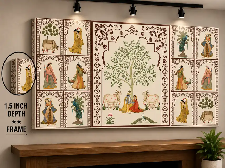 Anayat Radha Krishna Tree of Life Canvas - Image 2