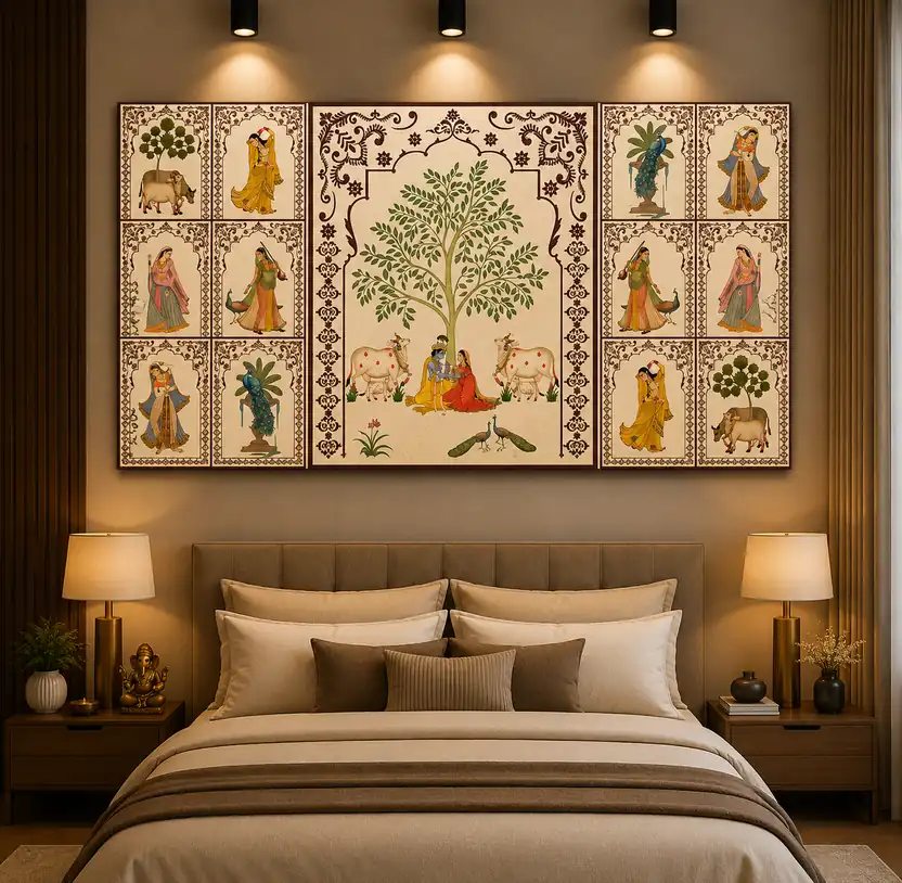 Anayat Radha Krishna Tree of Life Canvas - Image 6