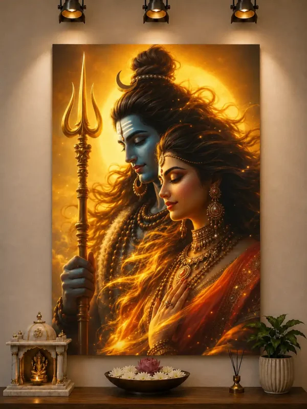 Anayat Shiva Parvati Divine Union Canvas