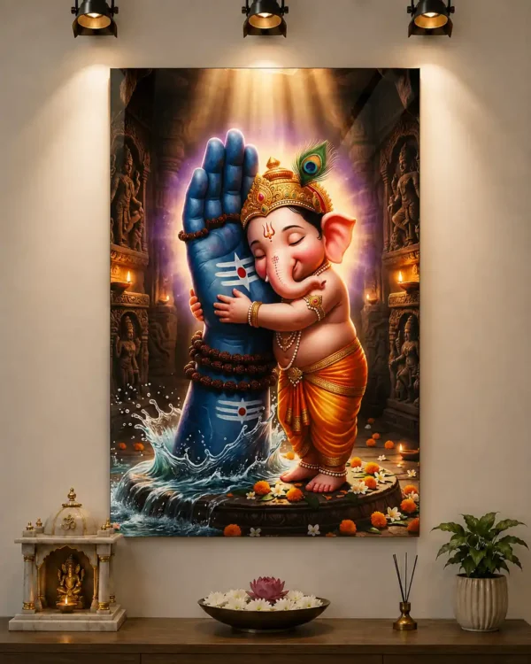 Anayat Lord Ganesha and Shiva Canvas