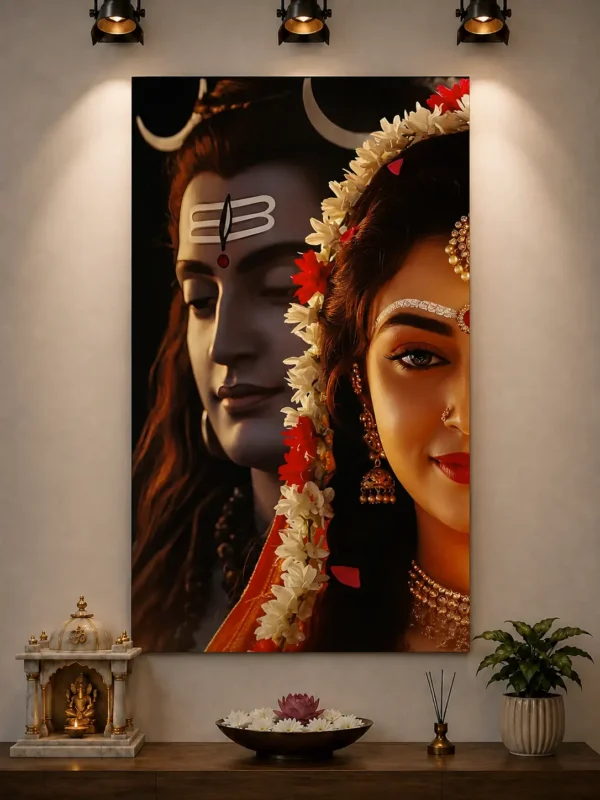 Anayat Shiva Parvati Divine Love Canvas