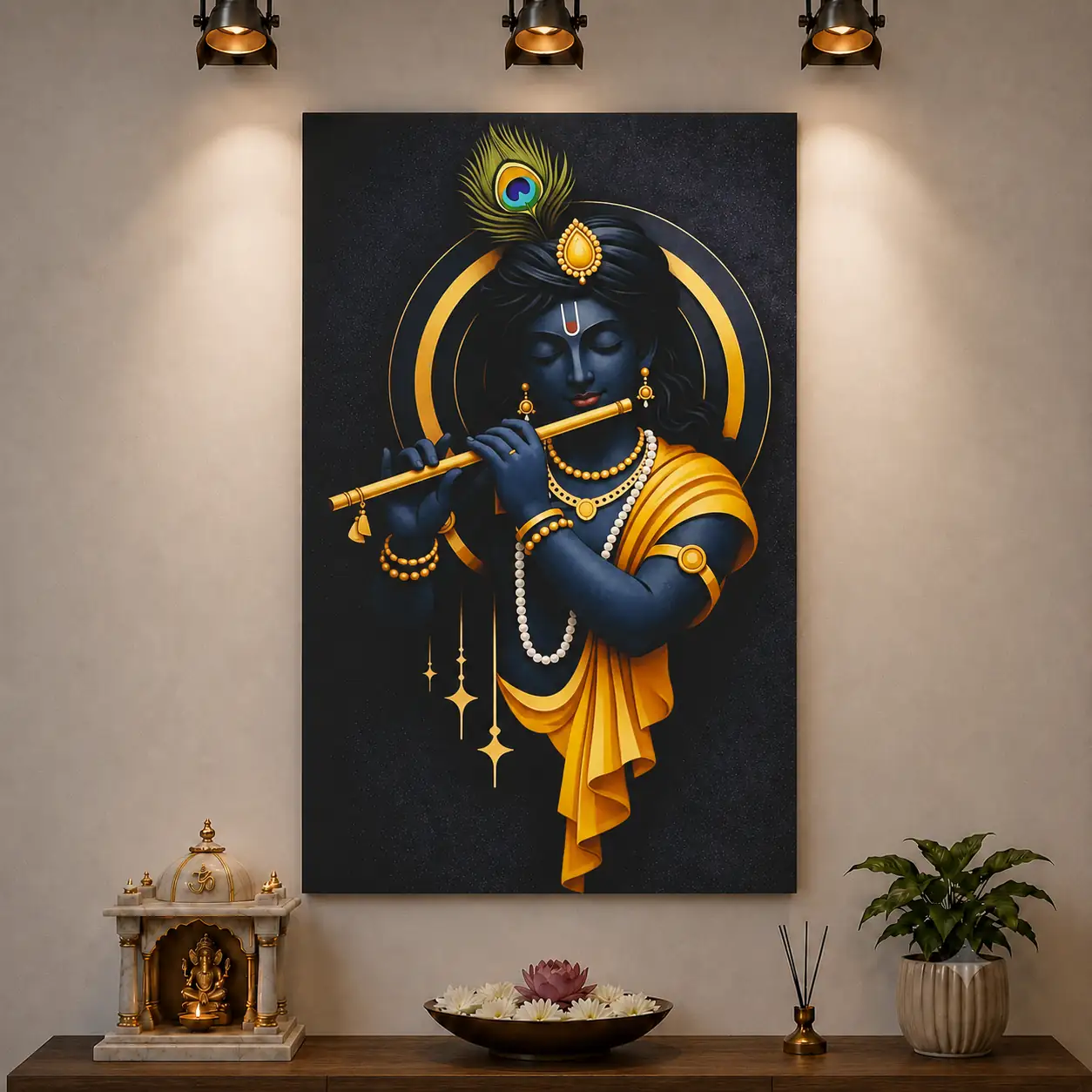 Anayat Lord Krishna Flute Player Canvas