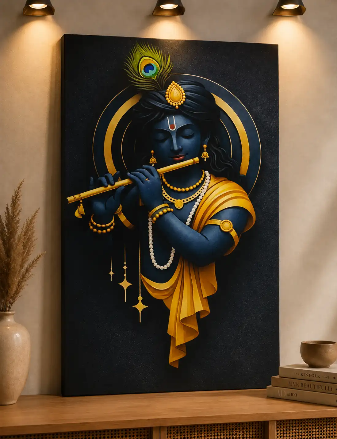 Anayat Lord Krishna Flute Player Canvas - Image 2