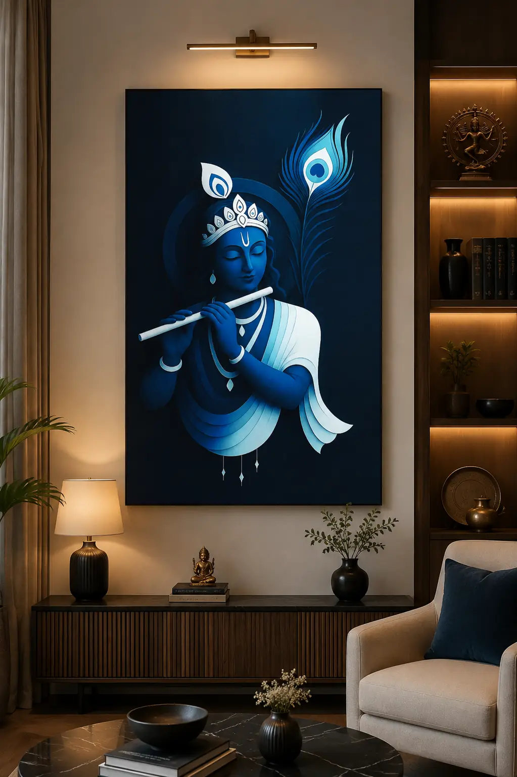 Anayat Krishna Flute Serenity Canvas