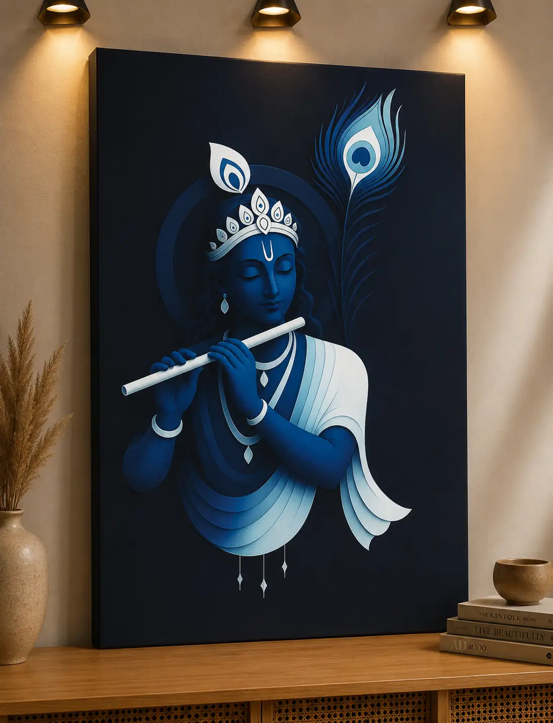 Anayat Krishna Flute Serenity Canvas - Image 2