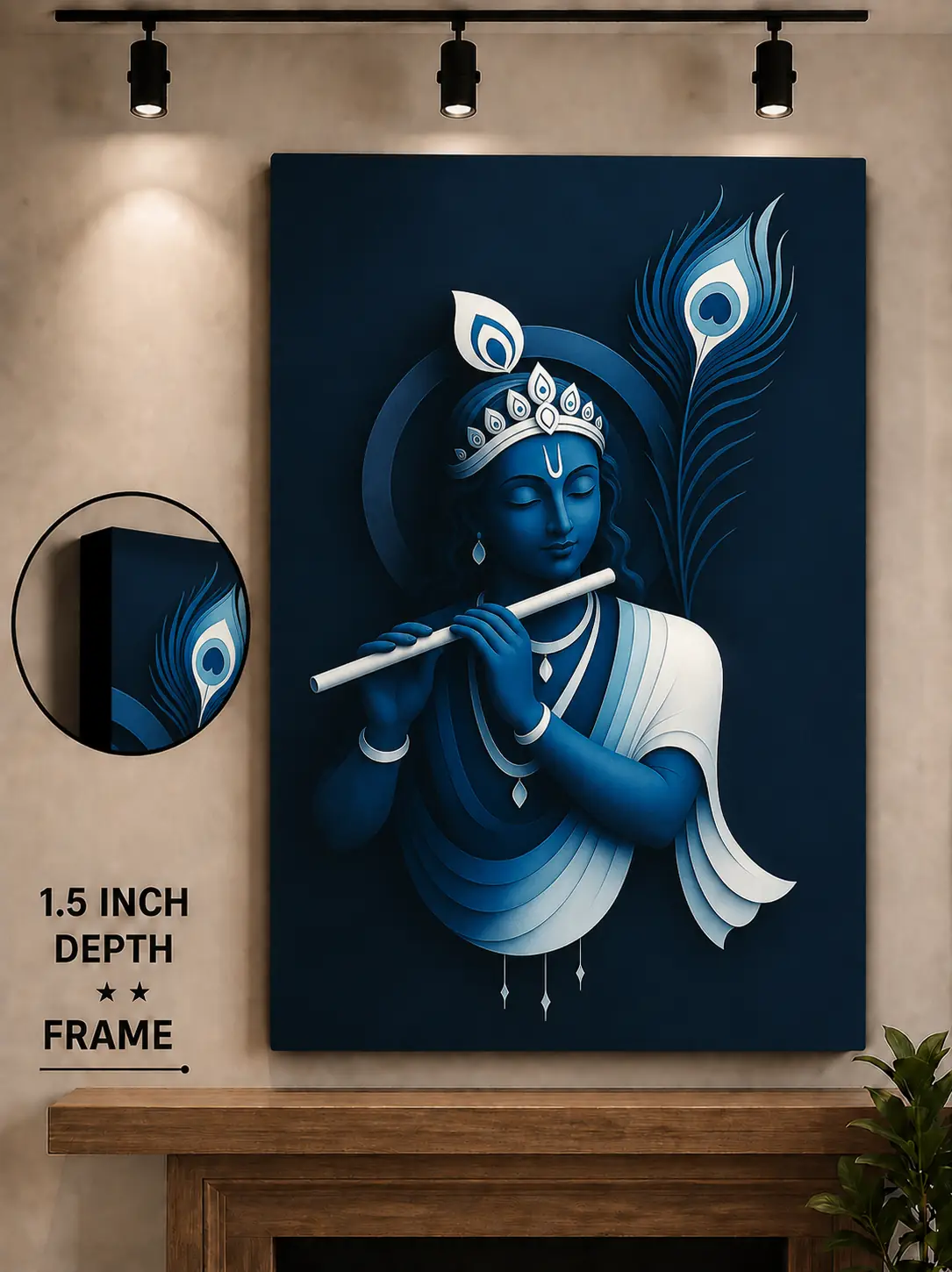 Anayat Krishna Flute Serenity Canvas - Image 3