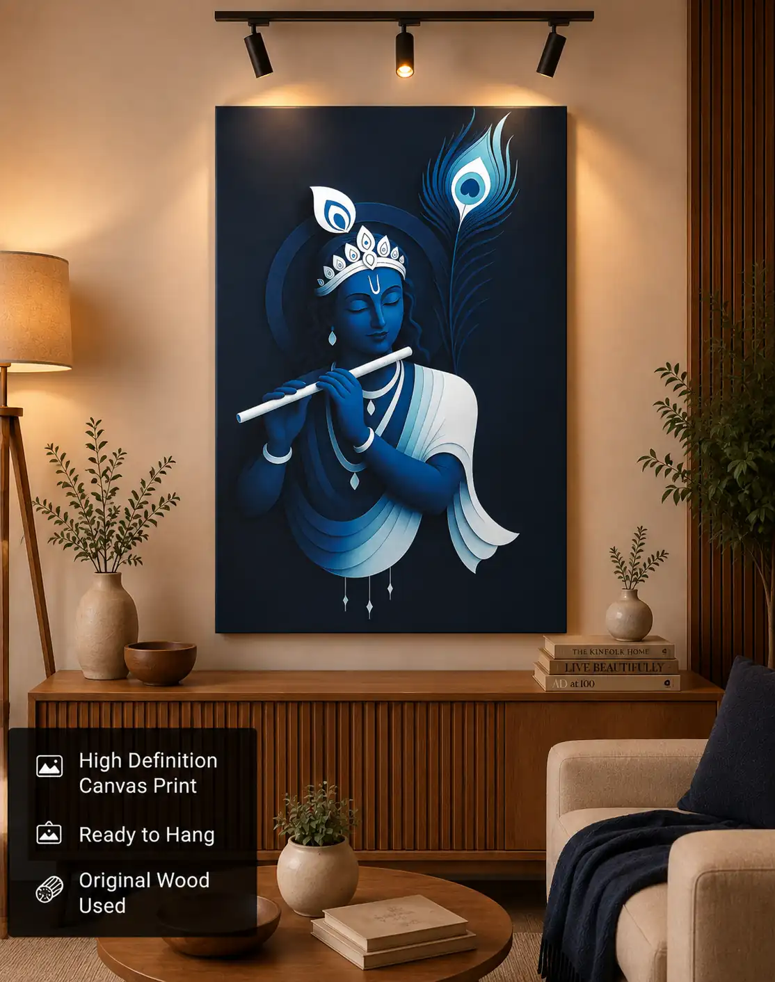 Anayat Krishna Flute Serenity Canvas - Image 4