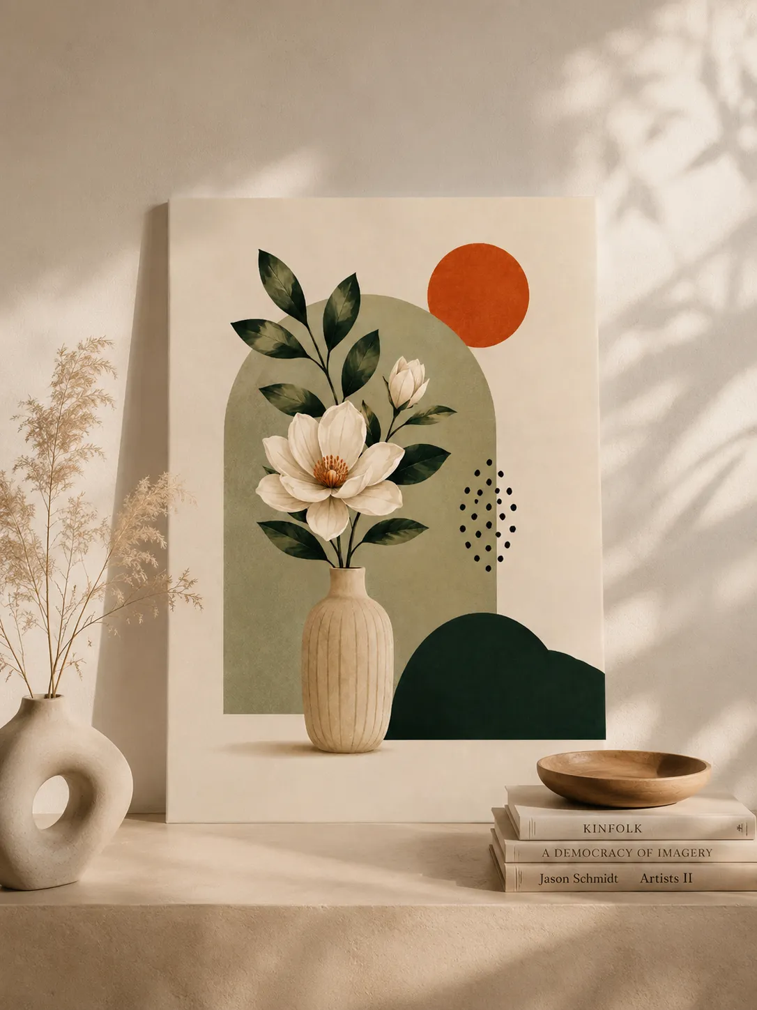 Anayat Minimalist Floral Still Life Canvas - Image 2