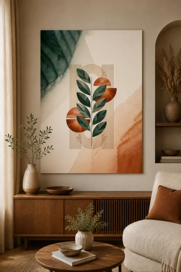 Anayat Geometric Botanical Harmony Canvas