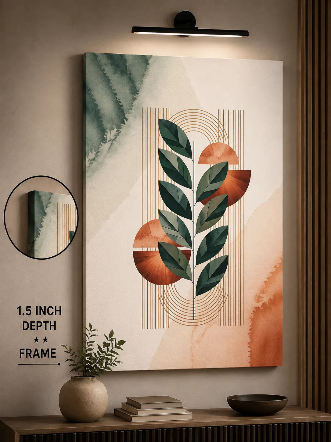 Anayat Geometric Botanical Harmony Canvas - Image 3