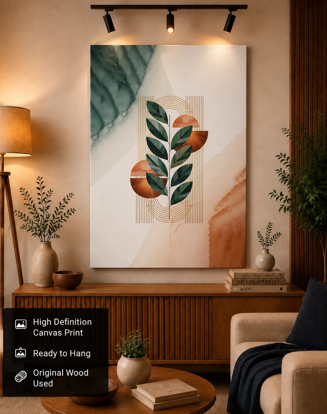 Anayat Geometric Botanical Harmony Canvas - Image 4