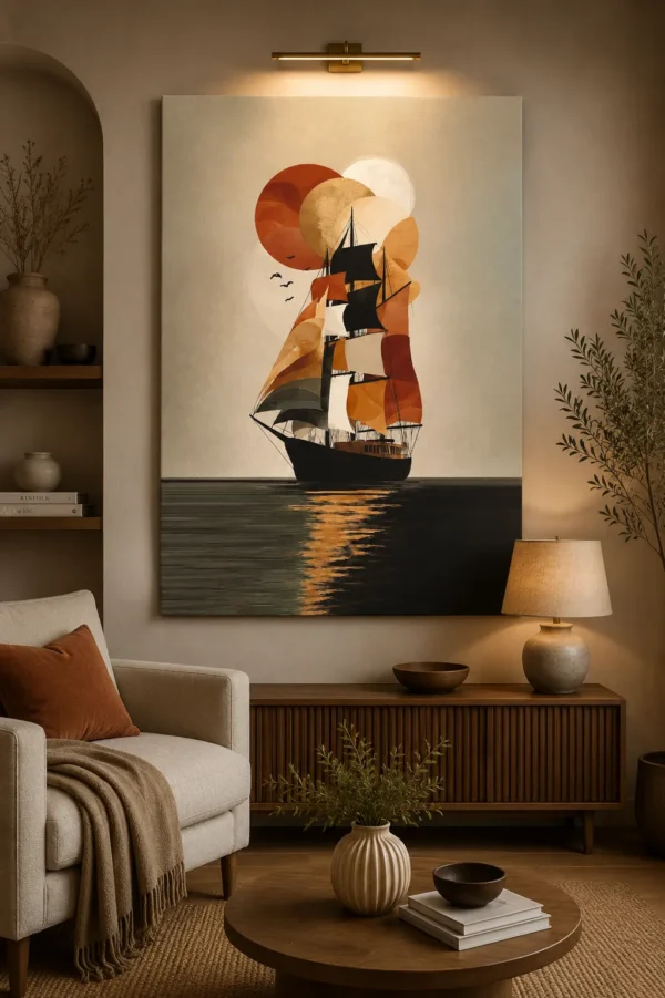 Anayat Abstract Sailing Journey Canvas