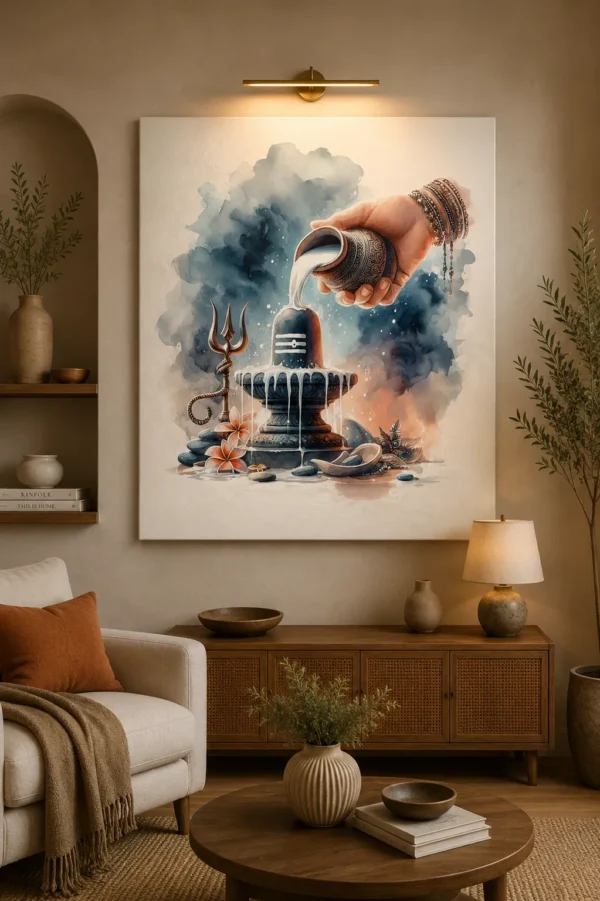 Anayat Shiva Abhishekam Devotional Canvas