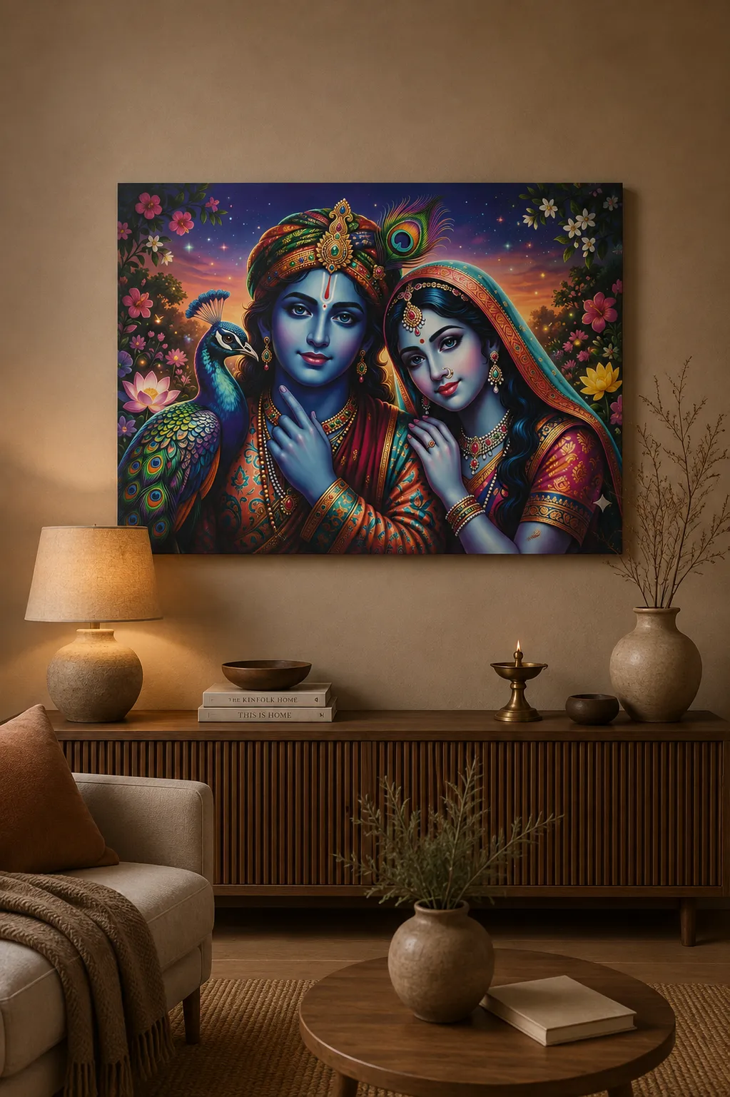 Anayat Radha Krishna Divine Love Canvas