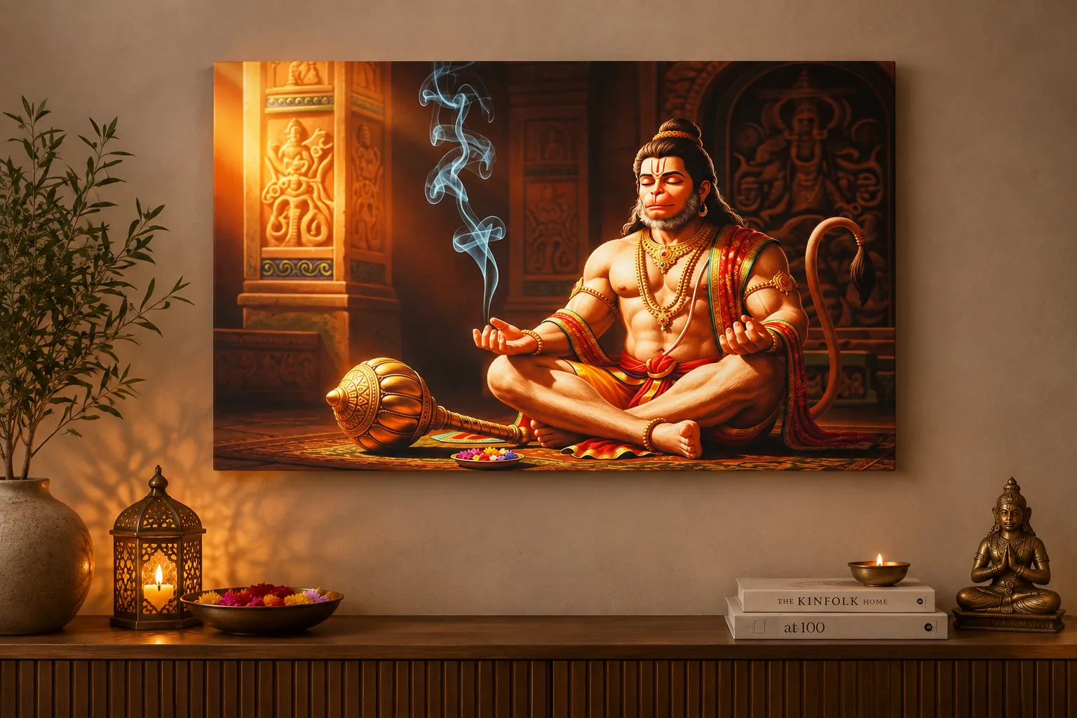 Anayat Lord Hanuman Meditation Canvas - Image 2