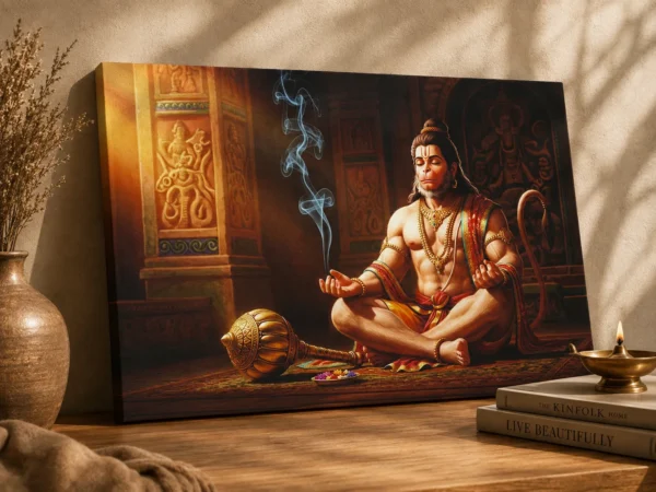 Anayat Lord Hanuman Meditation Canvas