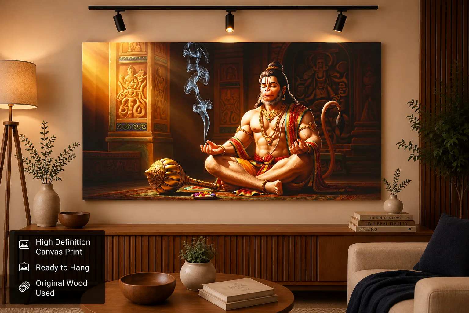 Anayat Lord Hanuman Meditation Canvas - Image 4