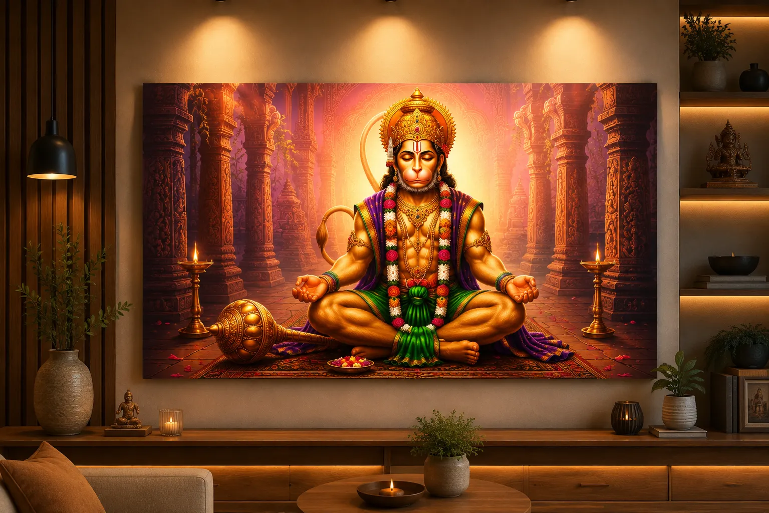 Anayat Meditative Hanuman Devotional Canvas - Image 2