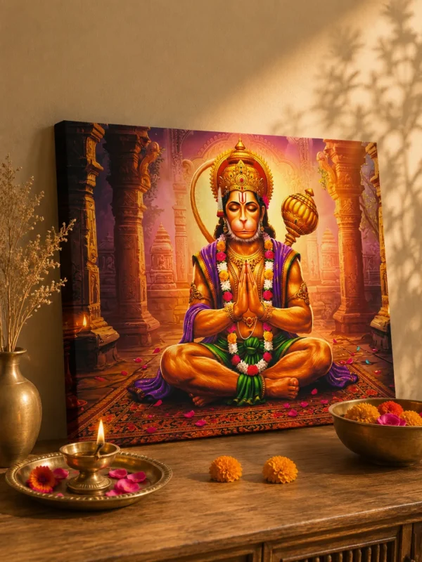 Anayat Meditative Hanuman Devotional Canvas
