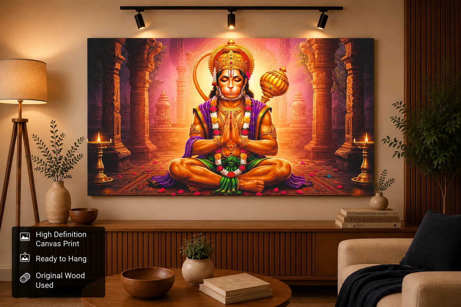 Anayat Meditative Hanuman Devotional Canvas - Image 4