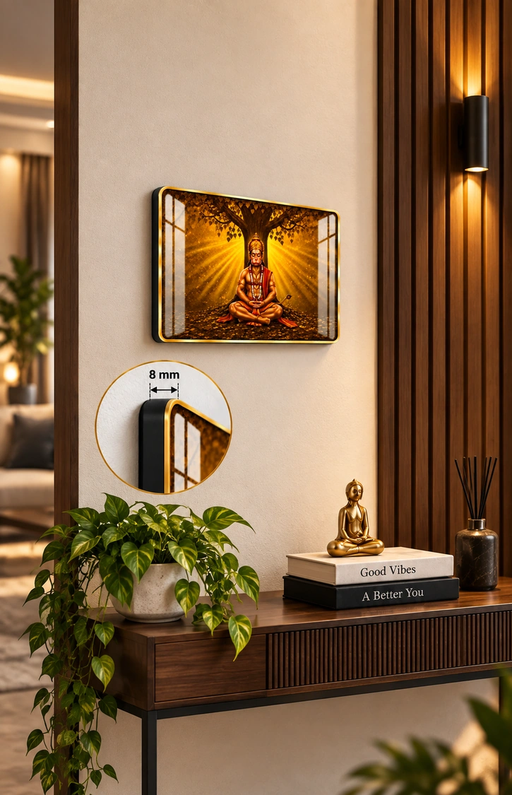 Anayat Wood Glass Finish Wall Art – Spiritual Devotional Meditation - Image 3
