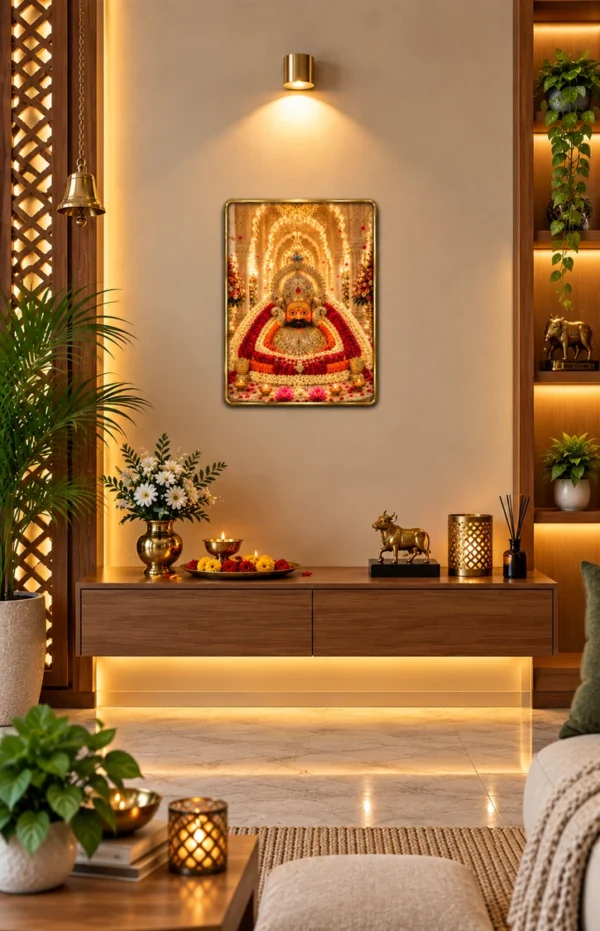Anayat Wood Glass Finish Wall Art – Temple Deity Devotional Art