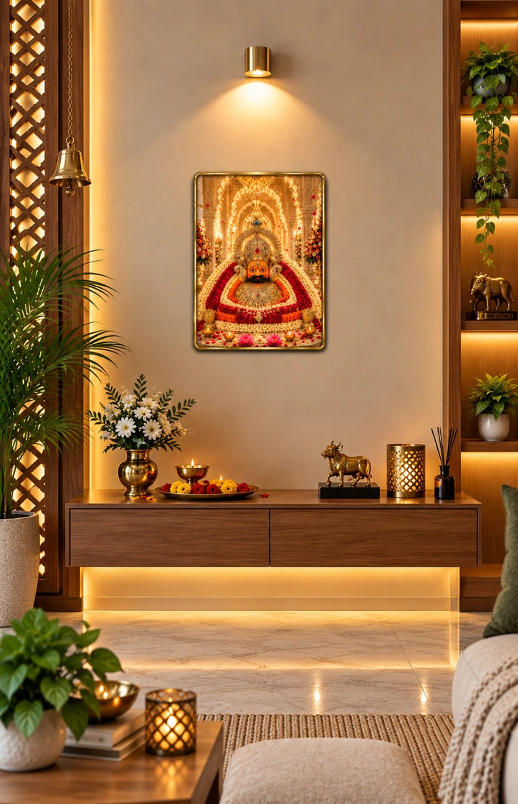Anayat Wood Glass Finish Wall Art – Temple Deity Devotional Art