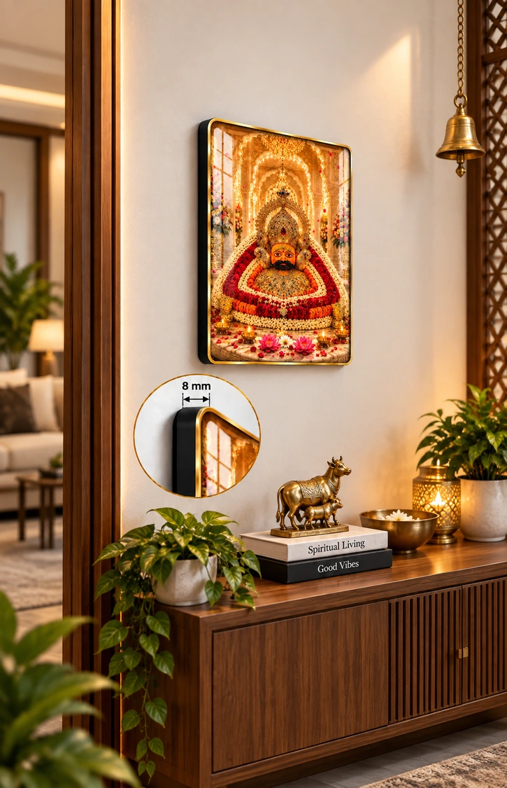 Anayat Wood Glass Finish Wall Art – Temple Deity Devotional Art - Image 2