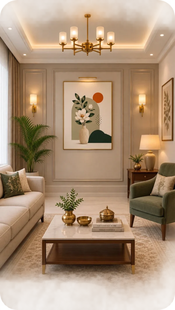 Anayat Wood Glass Finish Wall Art – Minimalist Floral Still Life